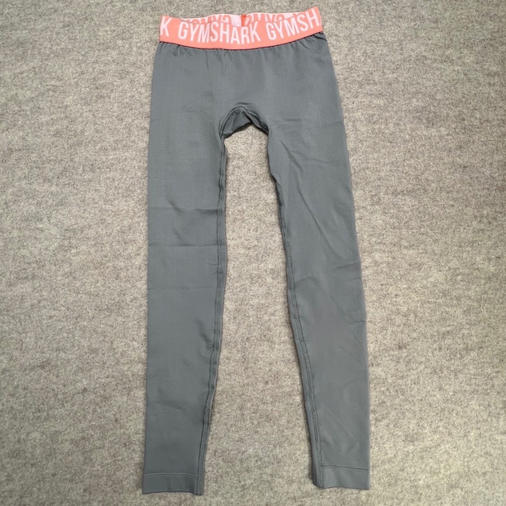 Gymshark Fit‎ Seamless Leggings Smokey Grey XS Low Rise Jacquard Logo